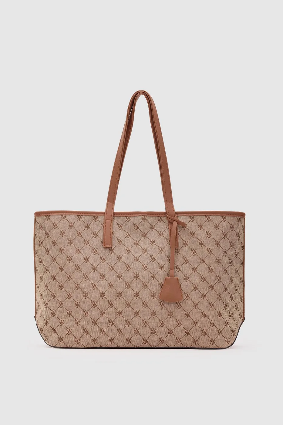 Textile shoulder bag in tan
