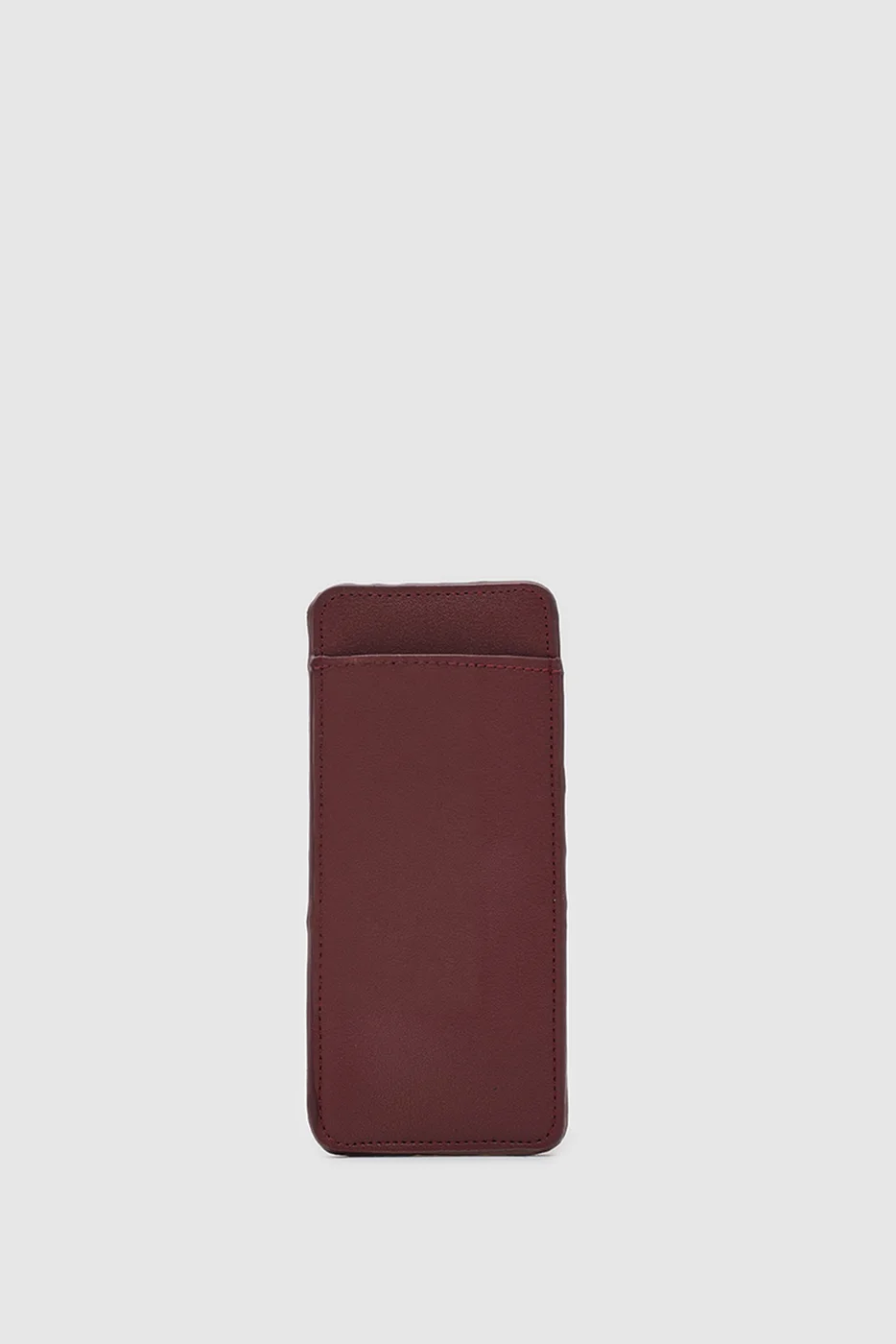 makeup pouch with mirror in burgundy