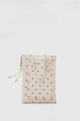 polka dot wallet in cream