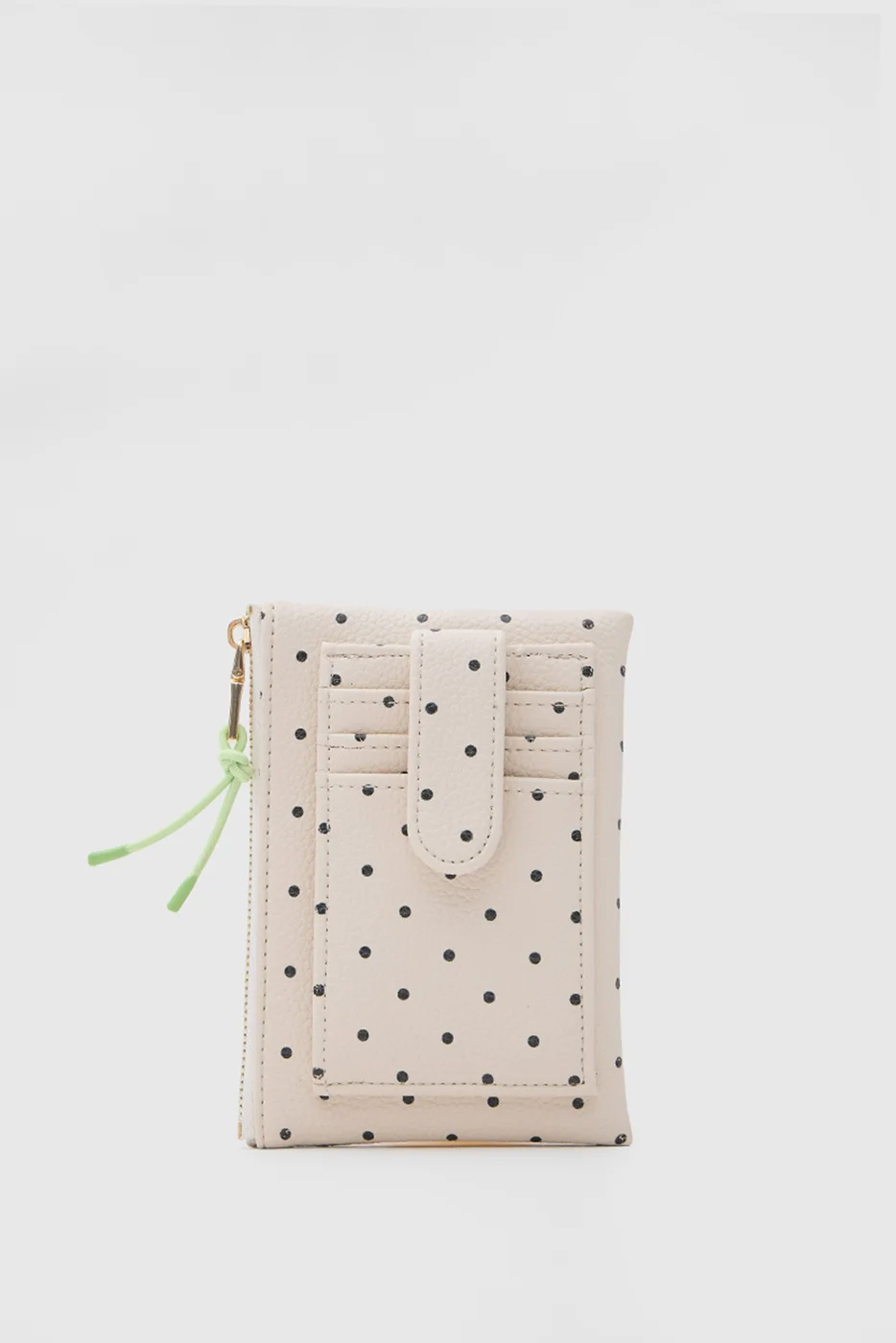 polka dot wallet in cream