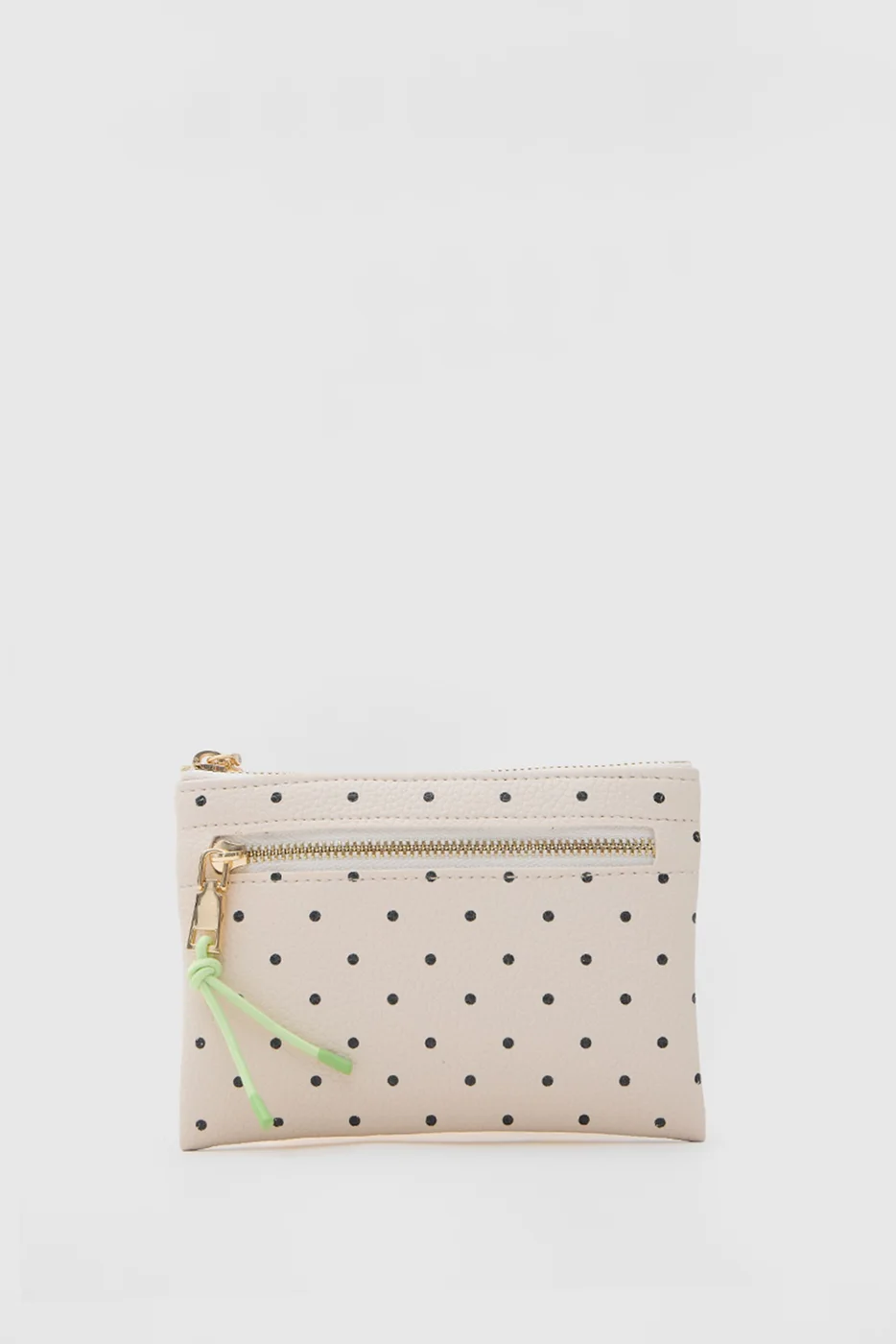 polka dot wallet in cream