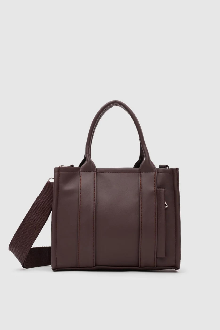Faux Leather Crossbody Bag Faux Leather Crossbody Bag in dark brown