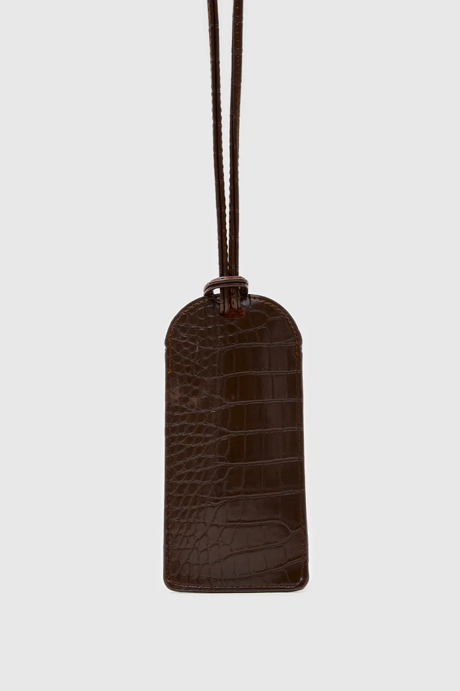 faux leather sunglasses case in dark brown