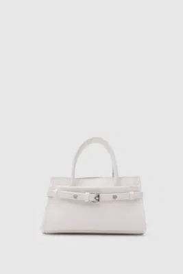 faux leather crossbody bag in vanilla