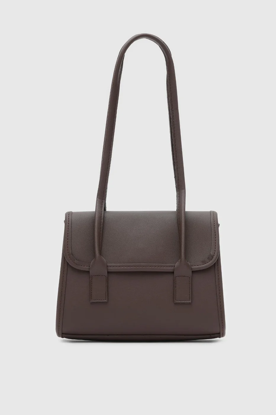 Faux leather shoulder bag Faux leather shoulder bag in dark brown