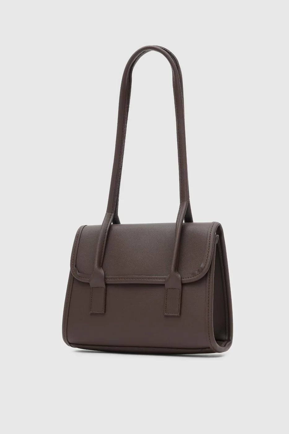 Faux leather shoulder bag Faux leather shoulder bag in dark brown