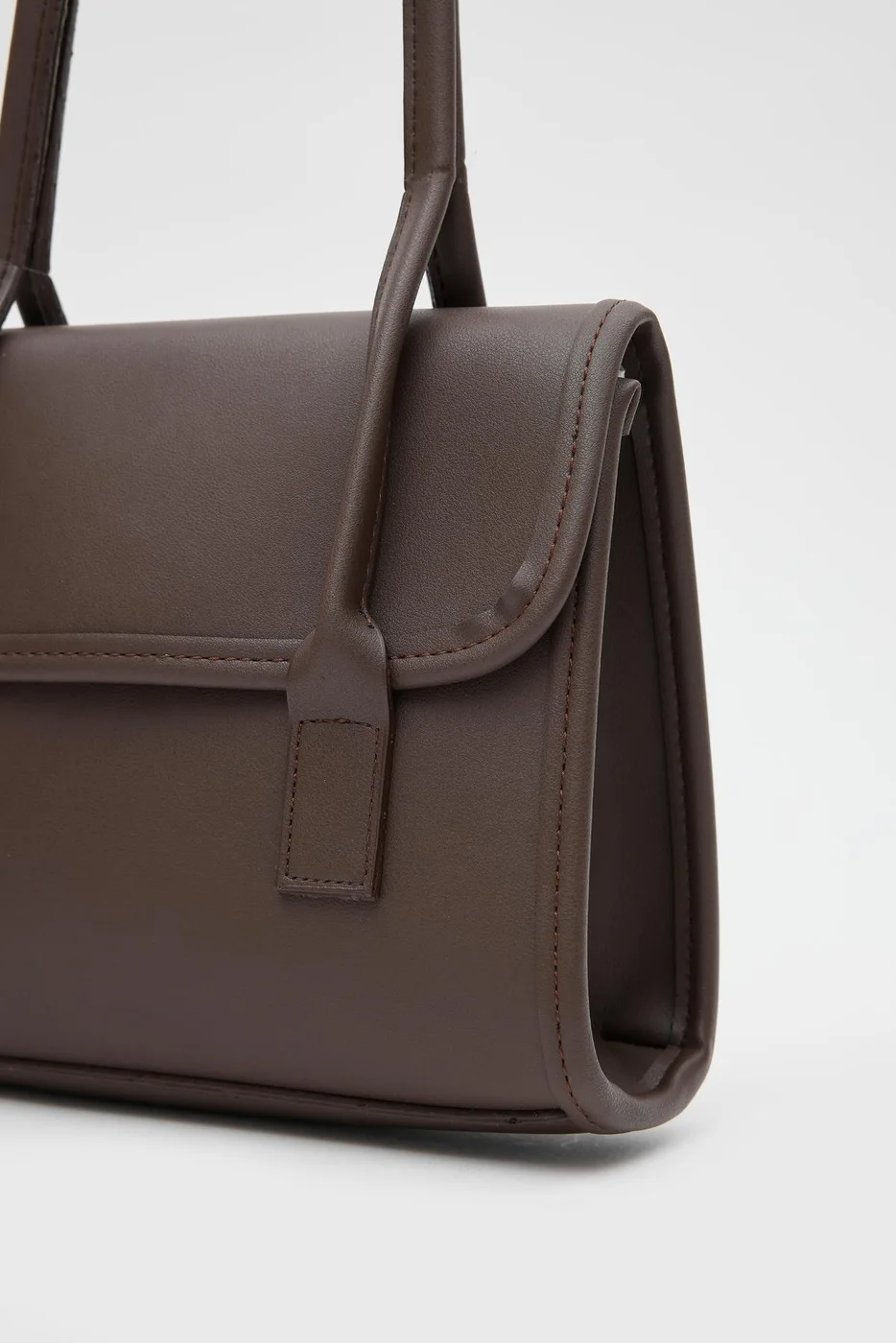 Faux leather shoulder bag Faux leather shoulder bag in dark brown