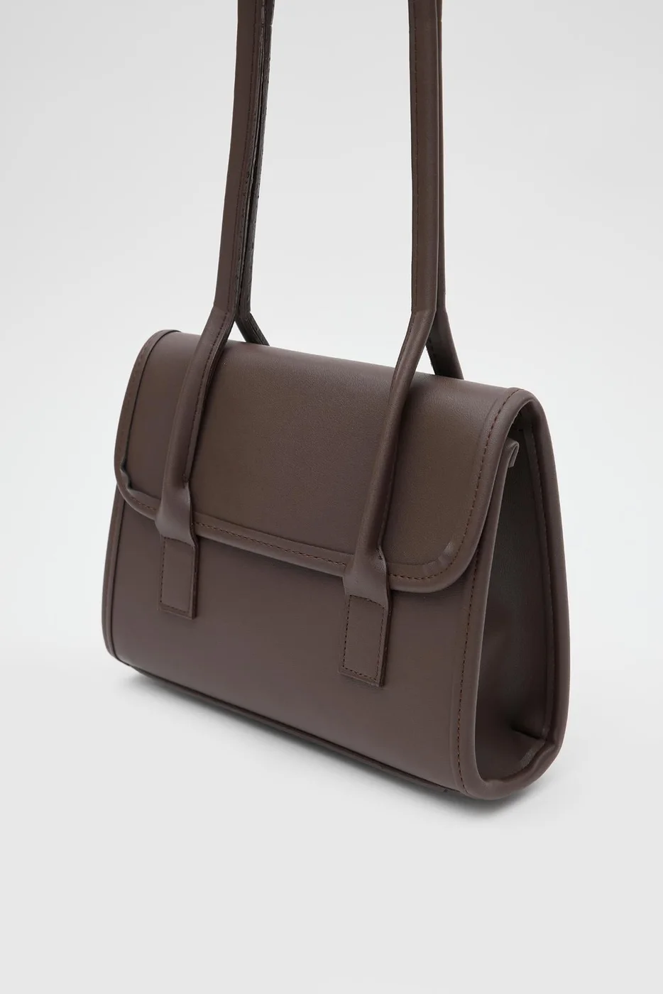Faux leather shoulder bag Faux leather shoulder bag in dark brown