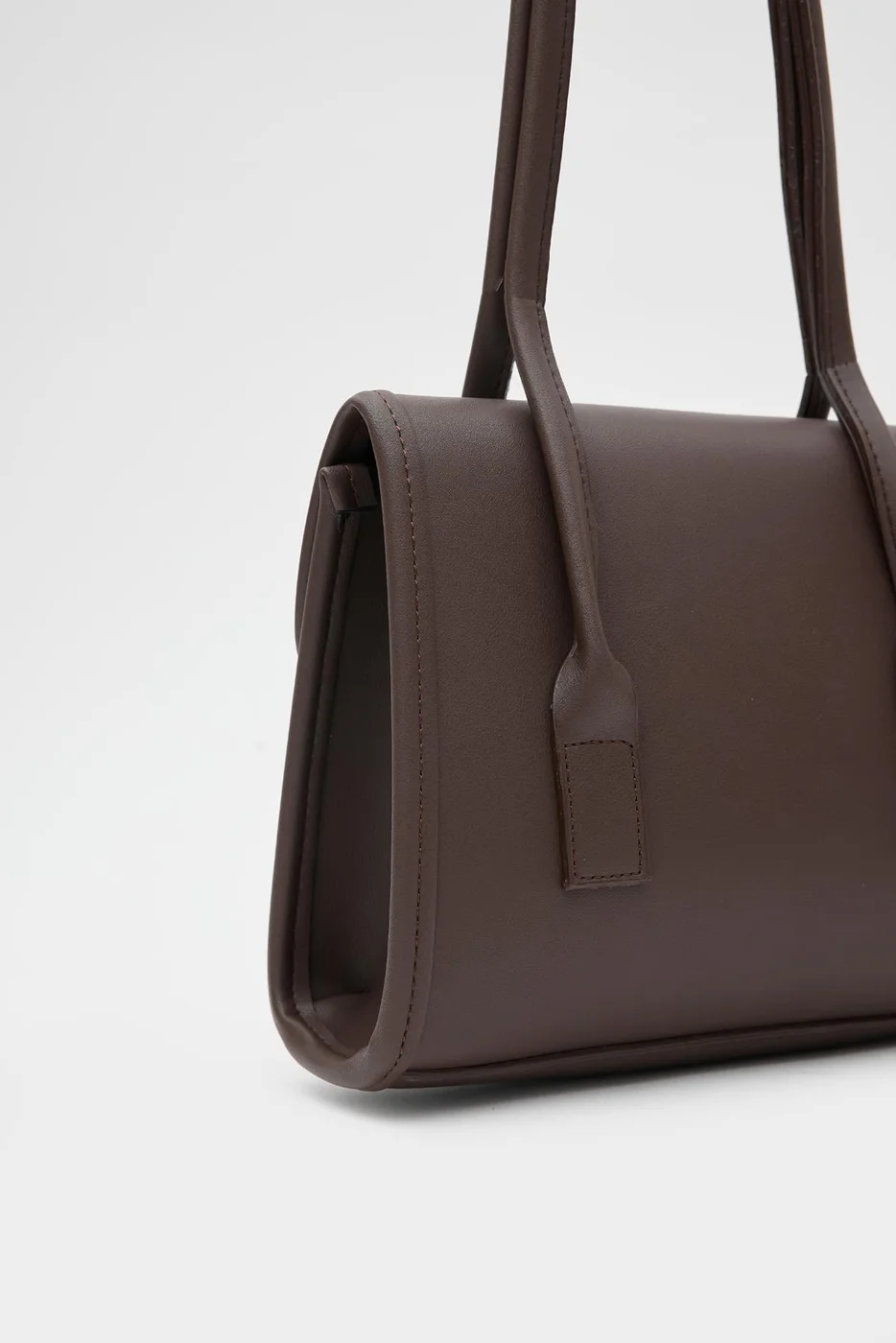 Faux leather shoulder bag Faux leather shoulder bag in dark brown