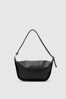 faux leather baguette bag faux leather baguette bag in black