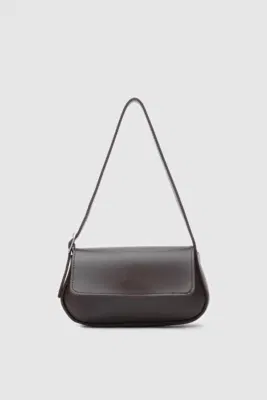 Faux leather baguette bag Faux leather baguette bag in dark brown