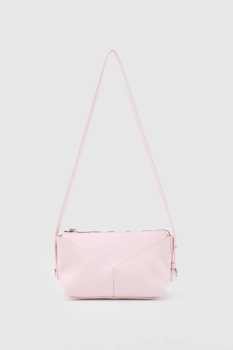 faux leather shoulder bag in pink