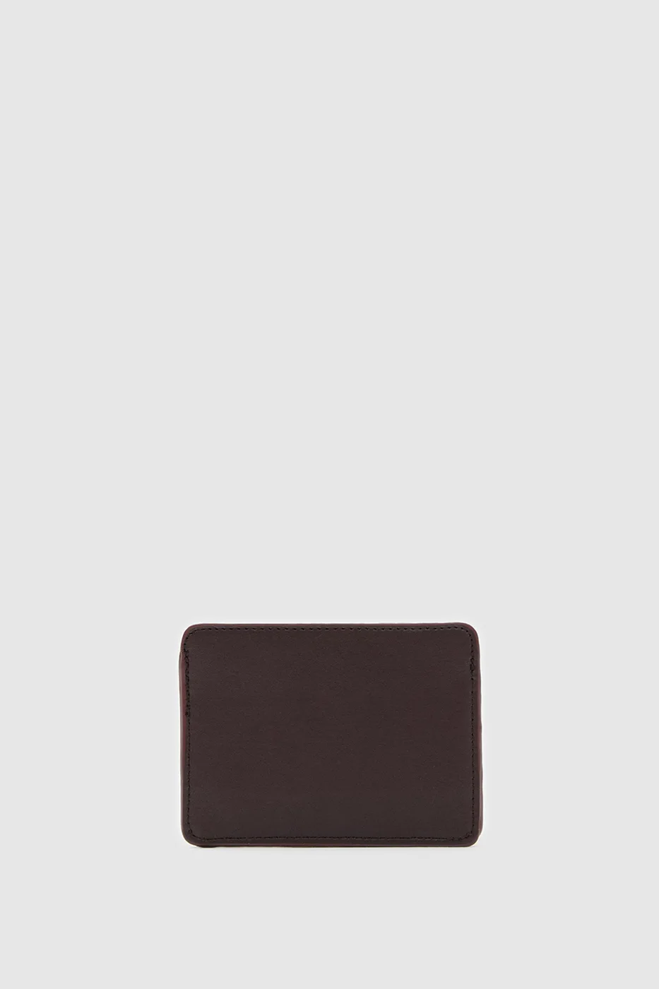 faux leather card holder in dark brown