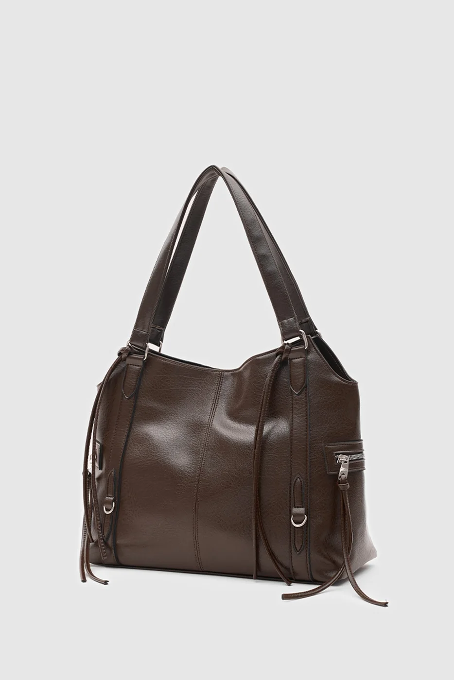 Faux leather shoulder bag for daily use Faux leather shoulder bag for daily use in dark brown