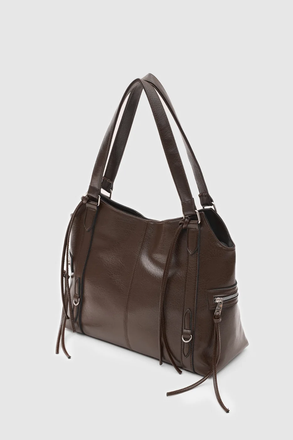 Faux leather shoulder bag for daily use Faux leather shoulder bag for daily use in dark brown