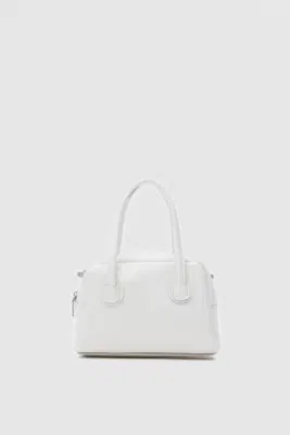 Faux leather crossbody bag in cream