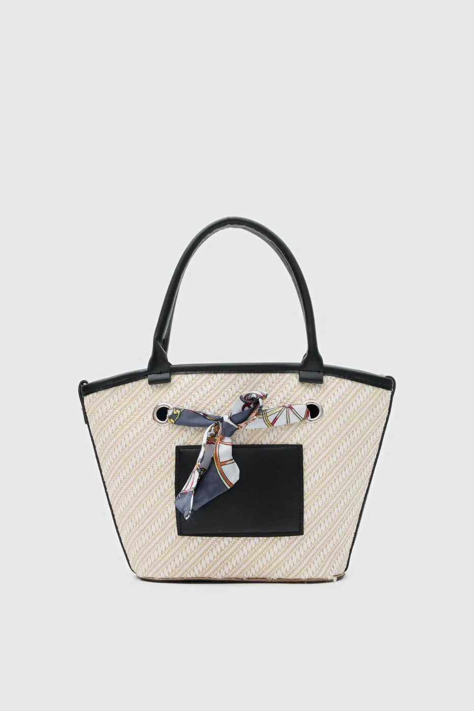 Faux leather shoulder bag in brown