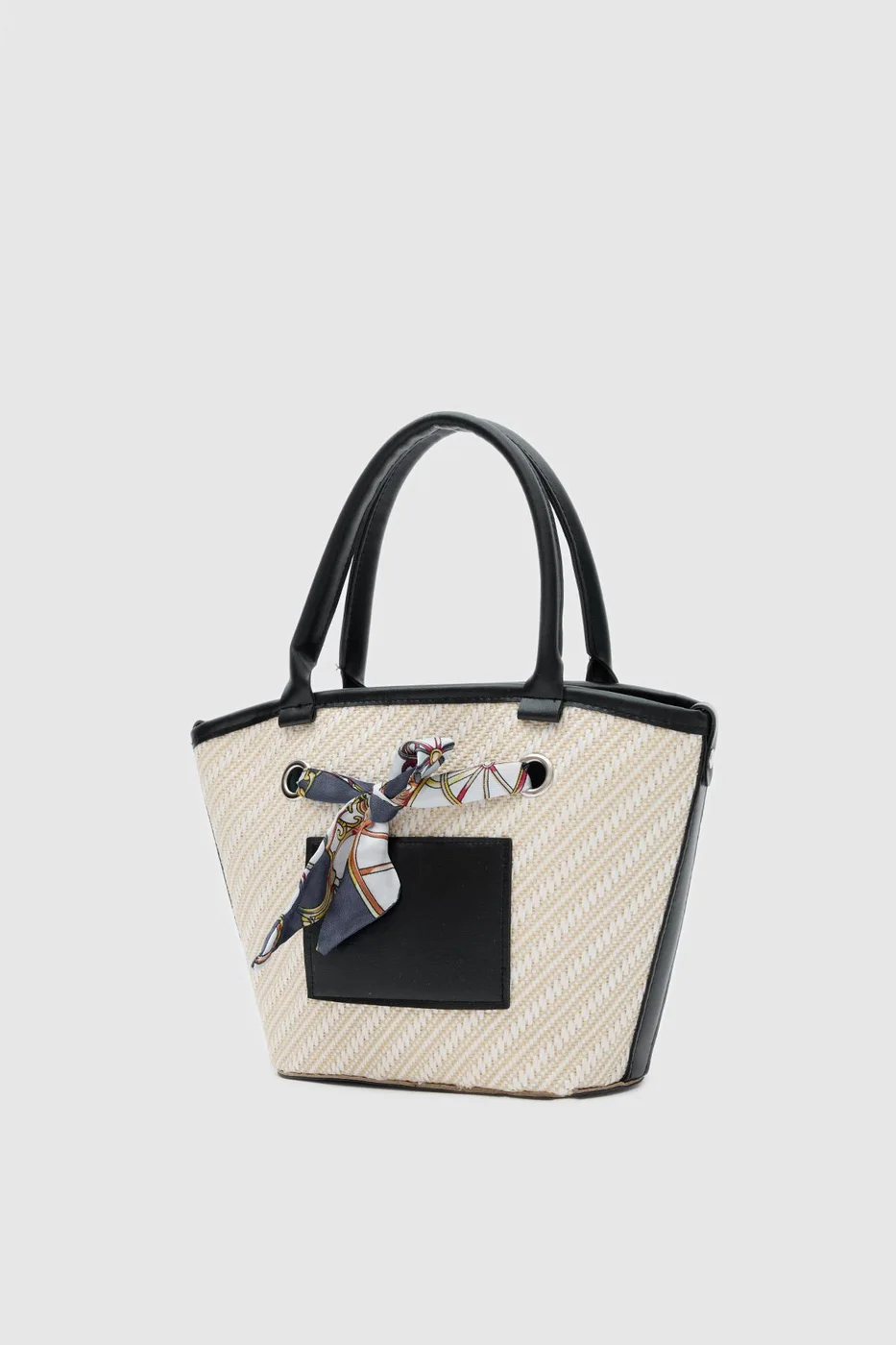 Faux leather shoulder bag in brown