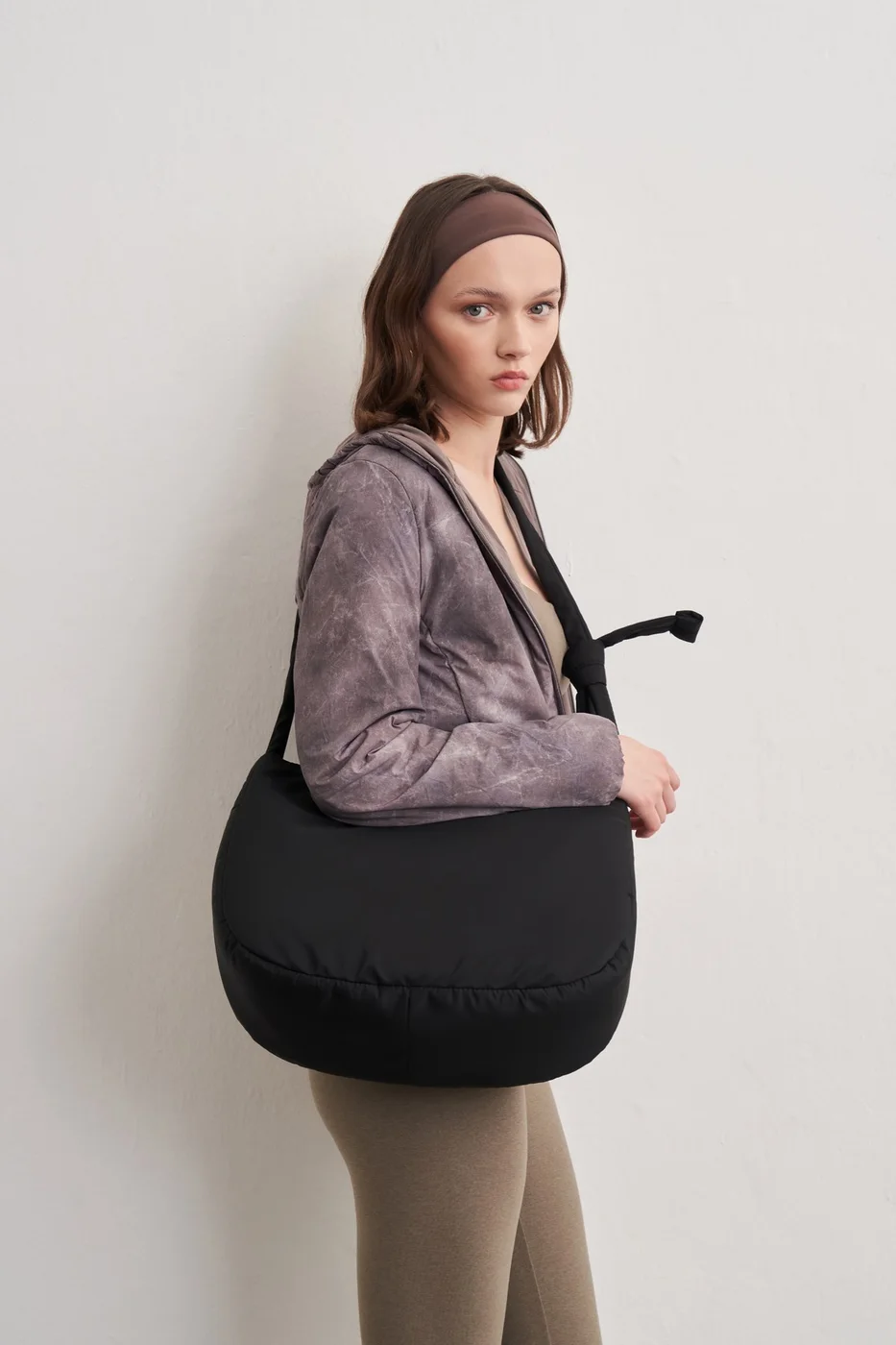 Faux leather shoulder bag Faux leather shoulder bag in black
