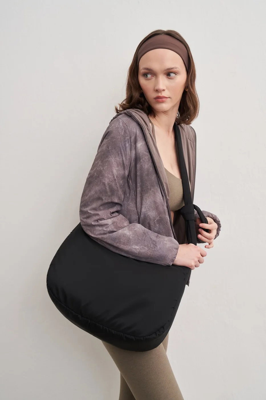 Faux leather shoulder bag Faux leather shoulder bag in black