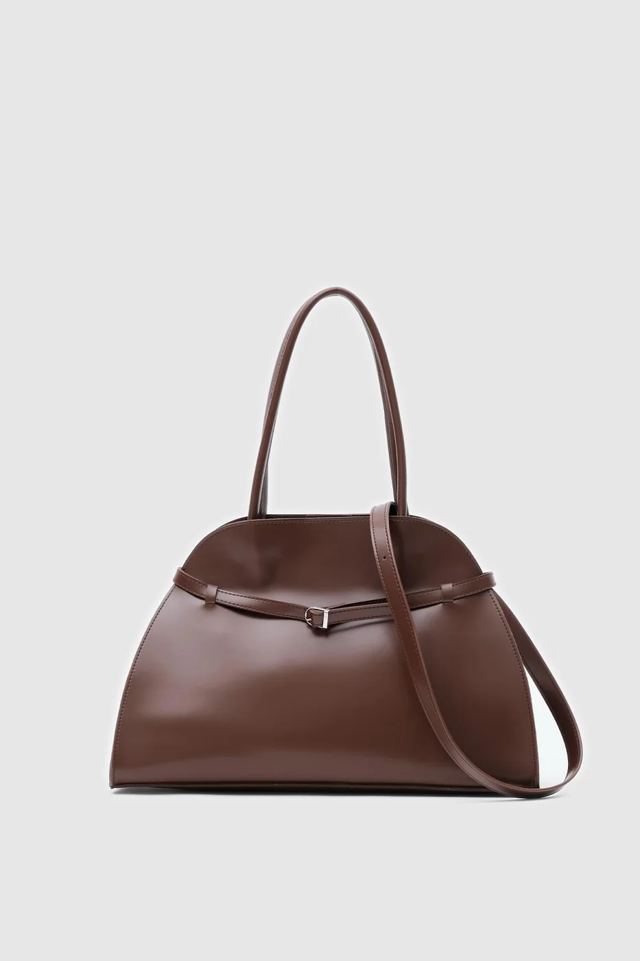Faux leather shoulder bag Faux leather shoulder bag in hazelnut