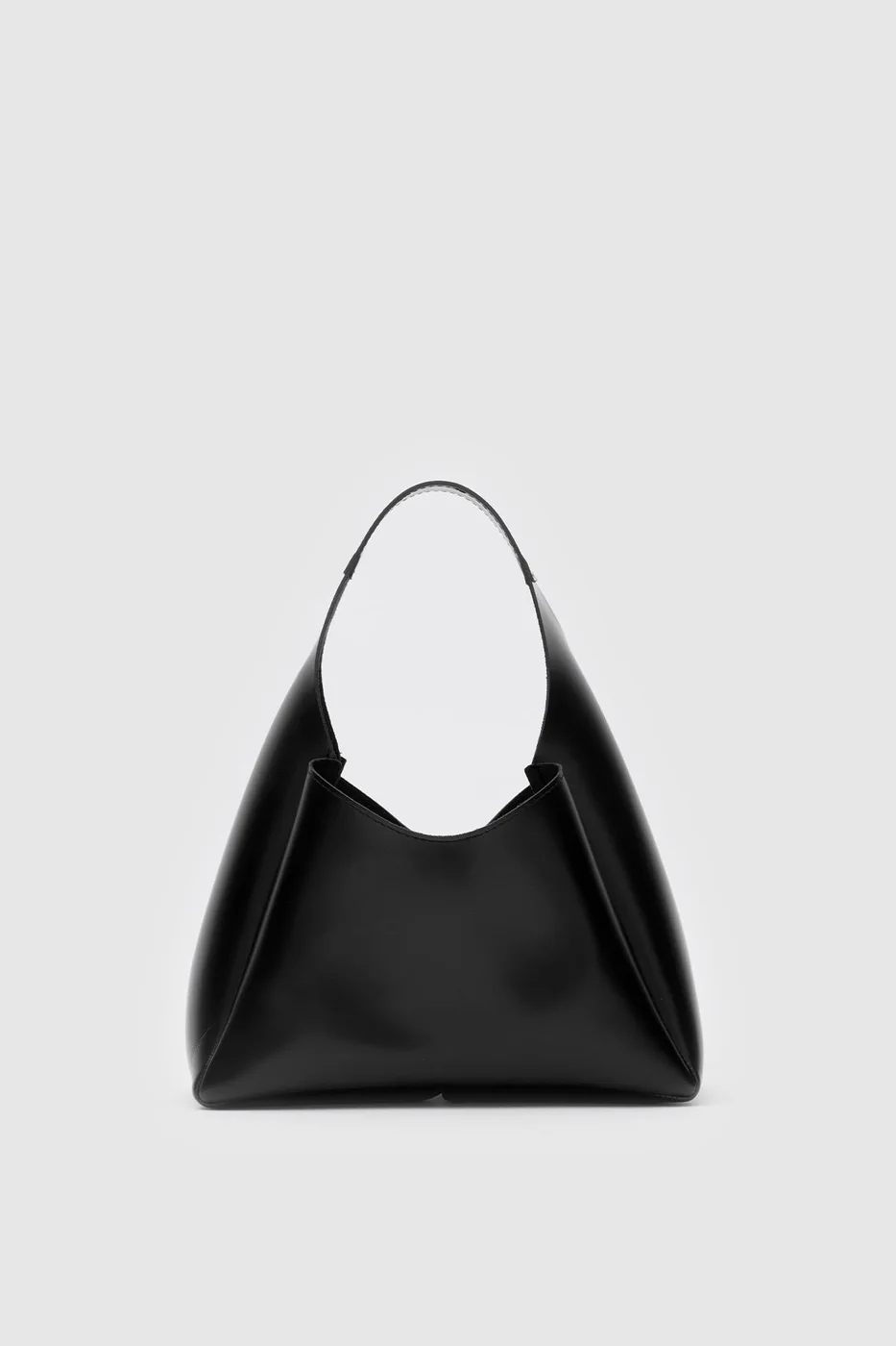 Faux leather shoulder bag in black