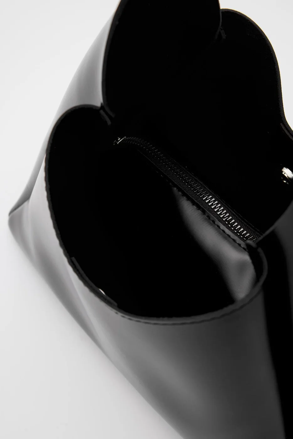 Faux leather shoulder bag in black