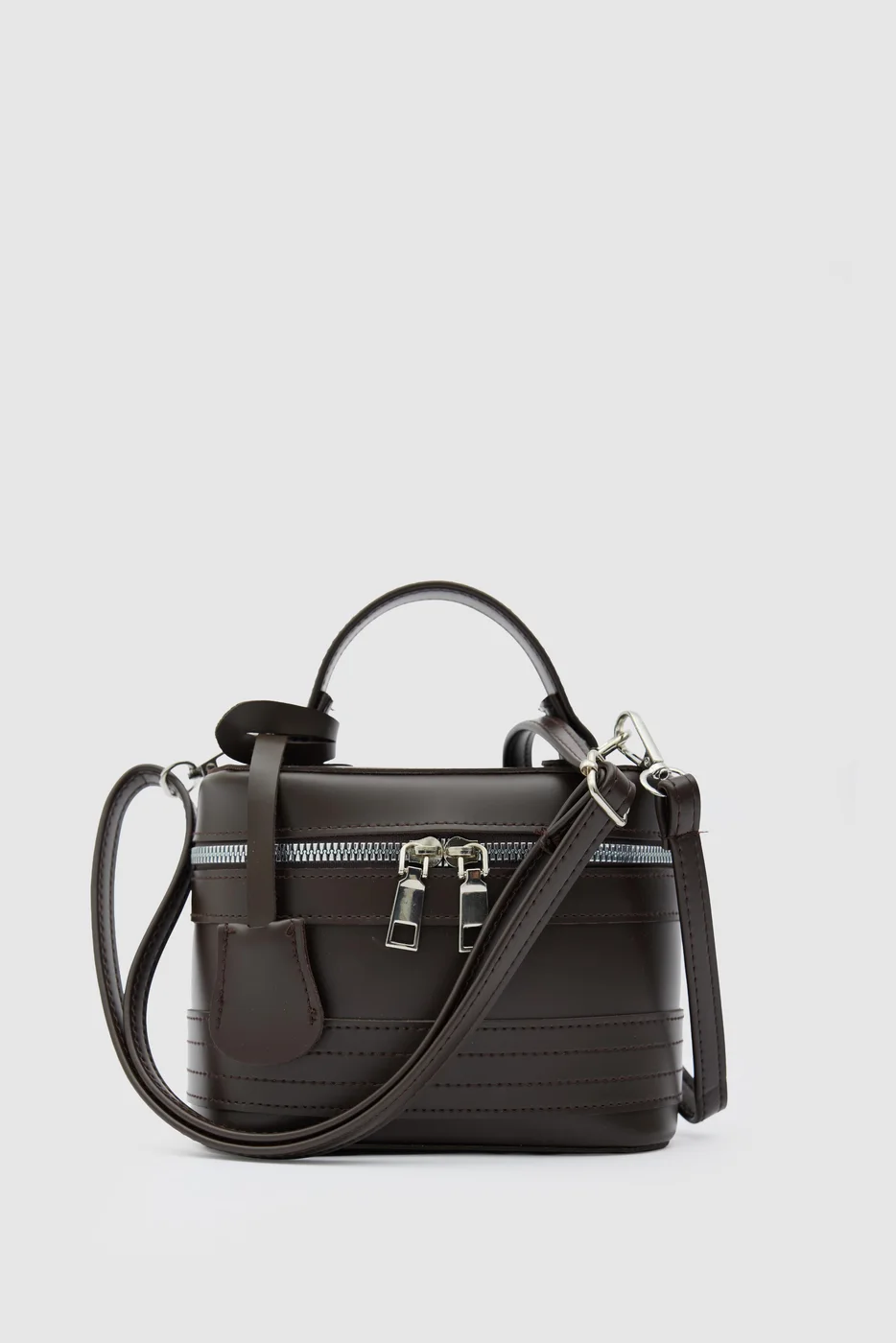 faux leather crossbody bag faux leather crossbody bag in dark brown