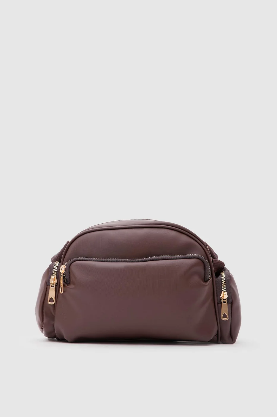 faux leather crossbody bag in dark brown