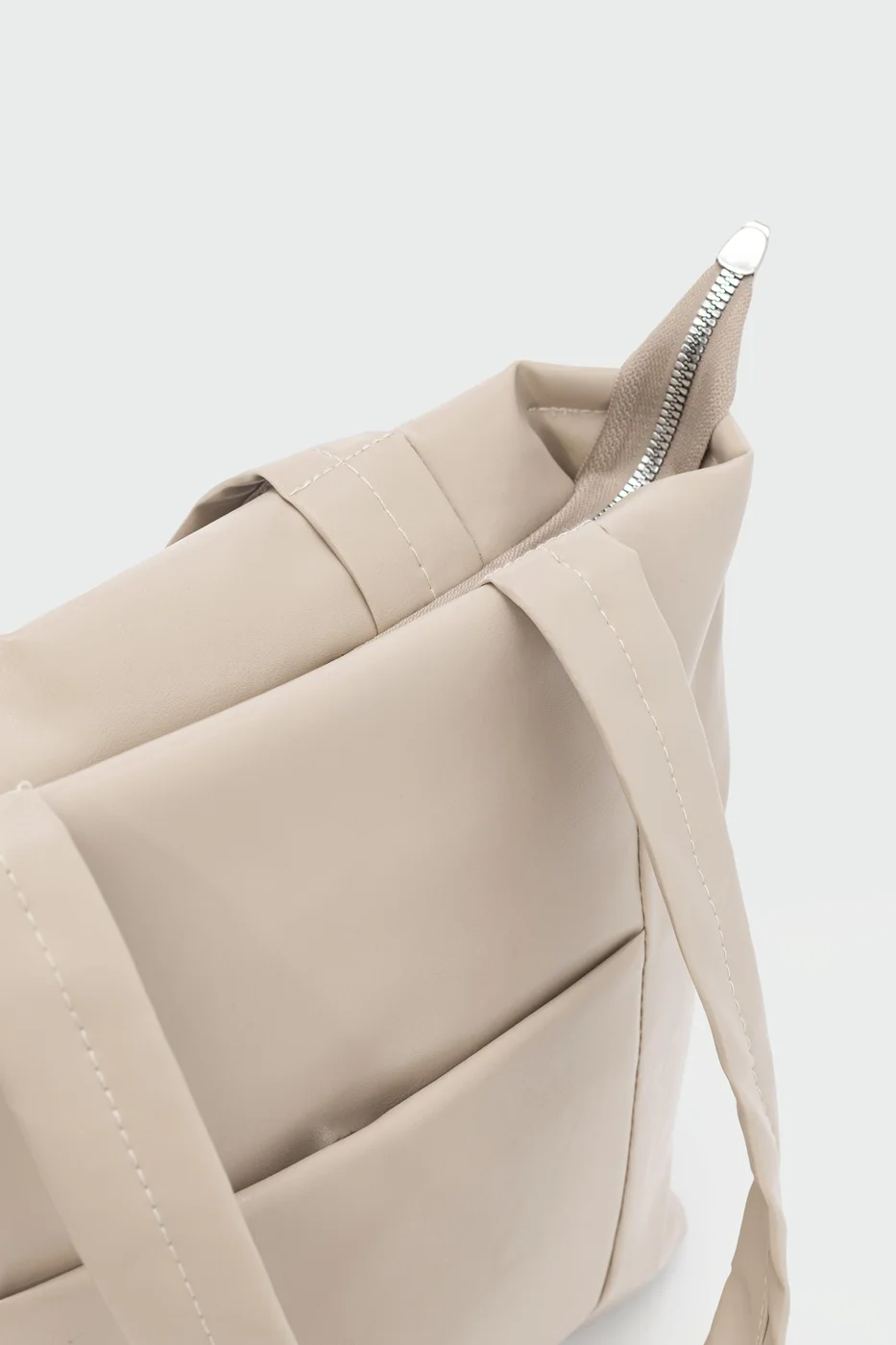 Faux leather shoulder bag Faux leather shoulder bag in cream