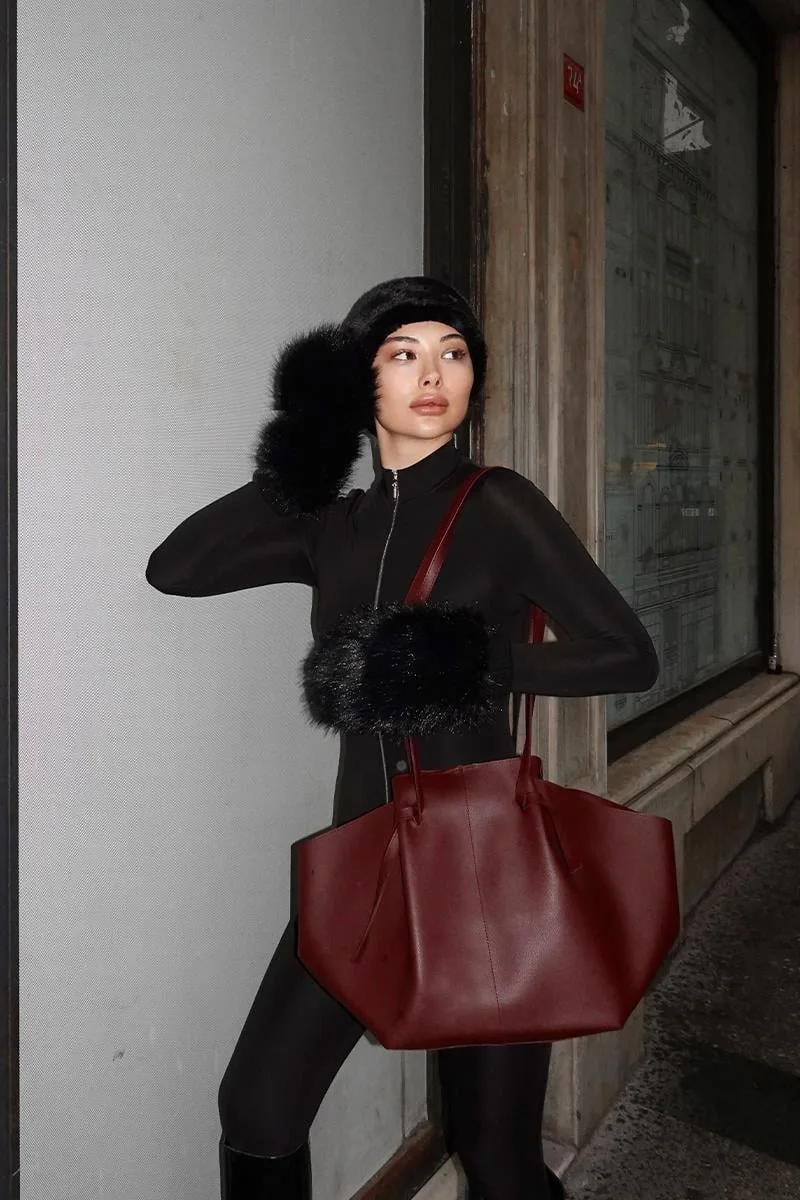 Faux Leather Shoulder Bag