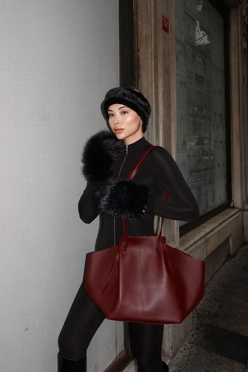 Faux Leather Shoulder Bag