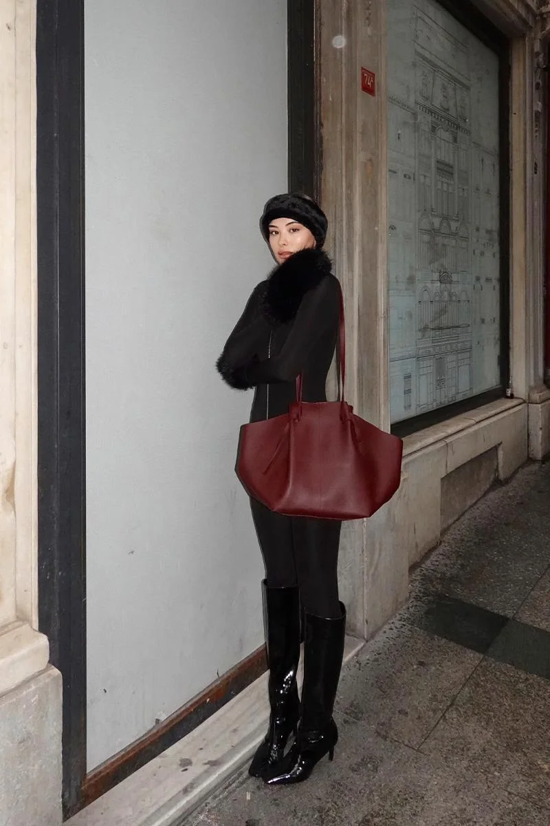 Faux Leather Shoulder Bag