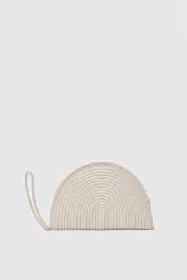 straw clutch bag in cream
