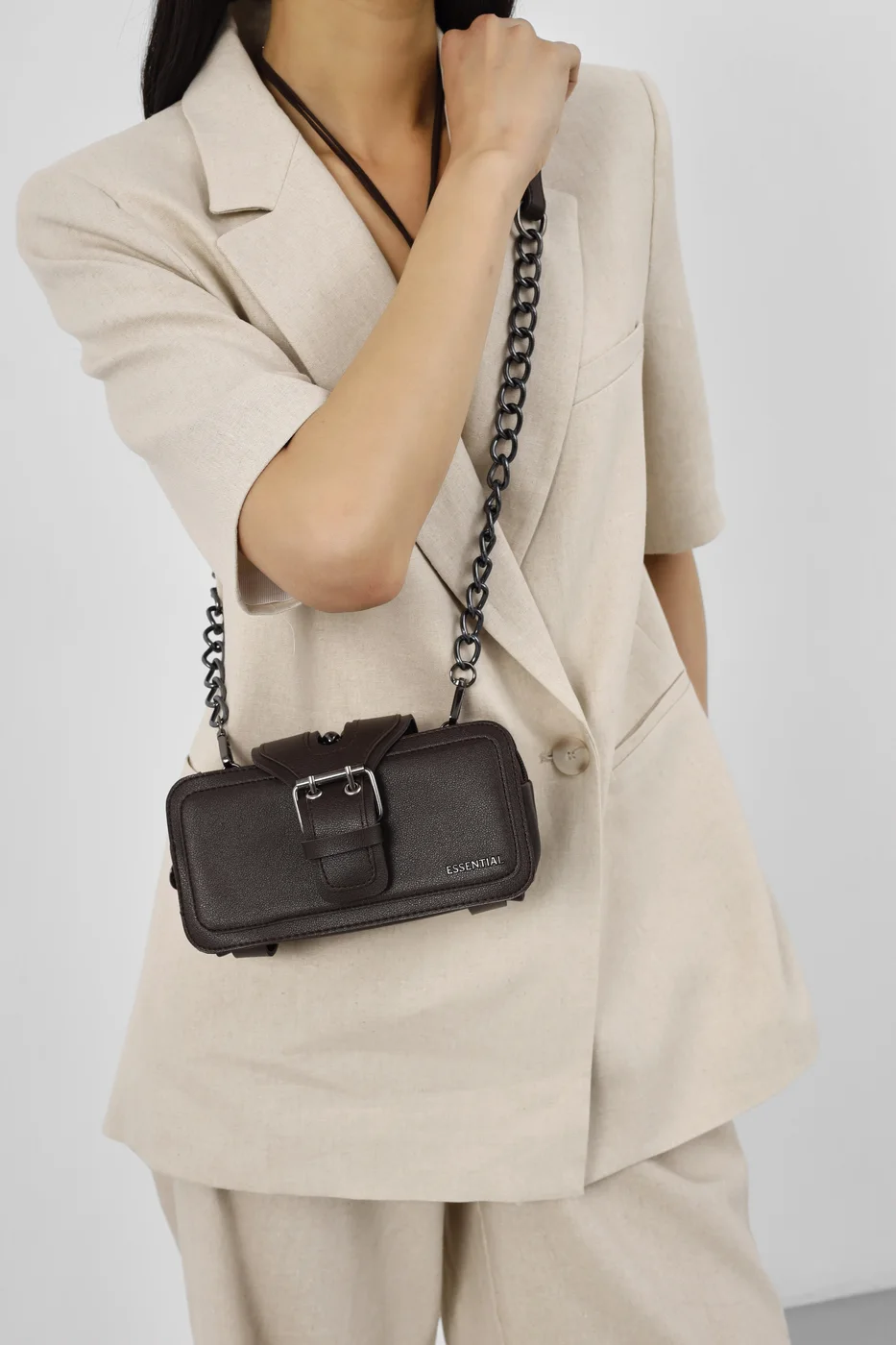 Faux leather crossbody bag Faux leather crossbody bag in brown