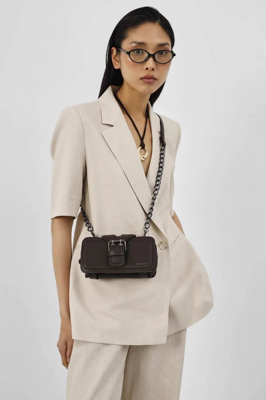 Faux leather crossbody bag Faux leather crossbody bag in brown