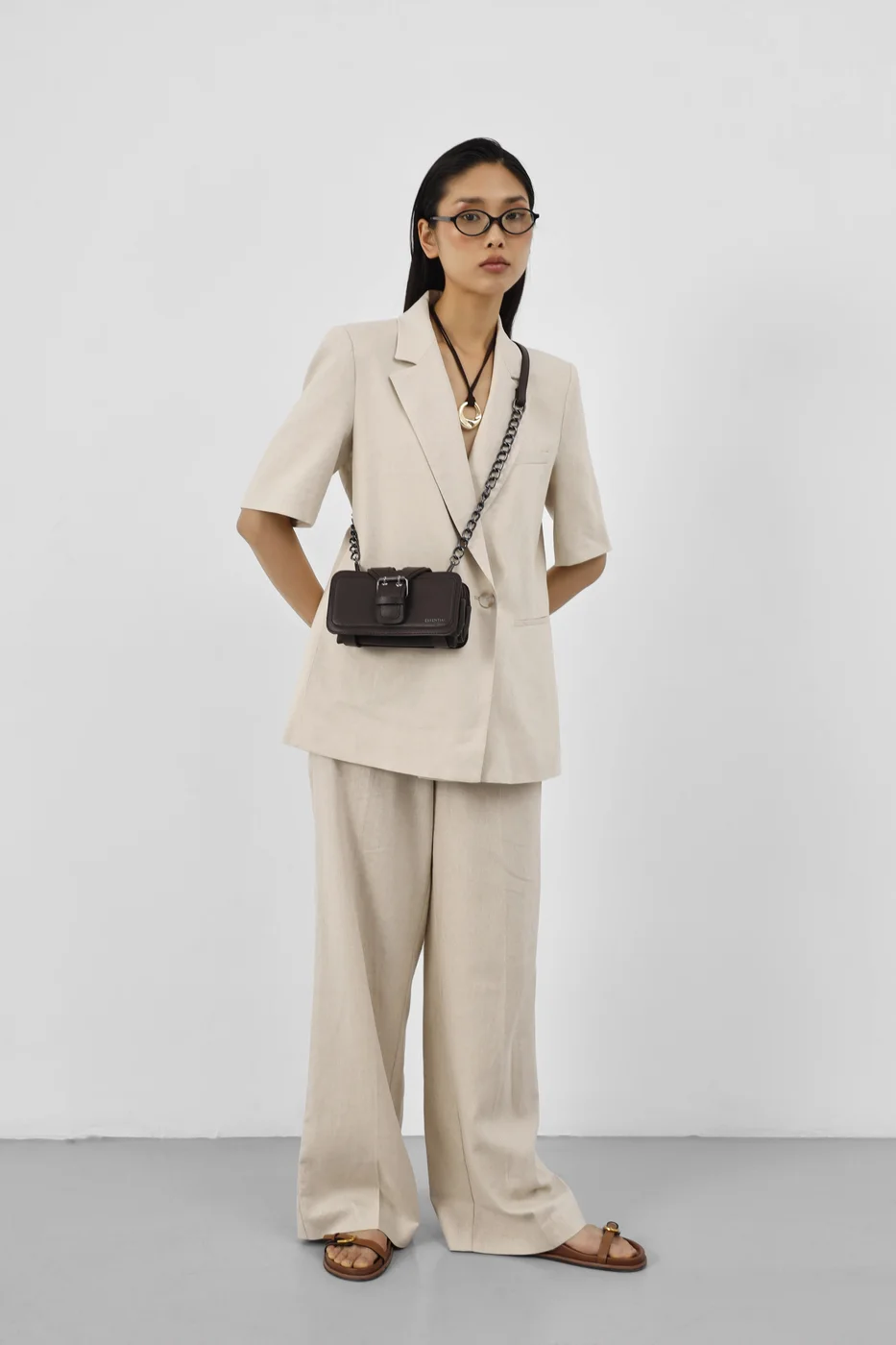 Faux leather crossbody bag Faux leather crossbody bag in brown