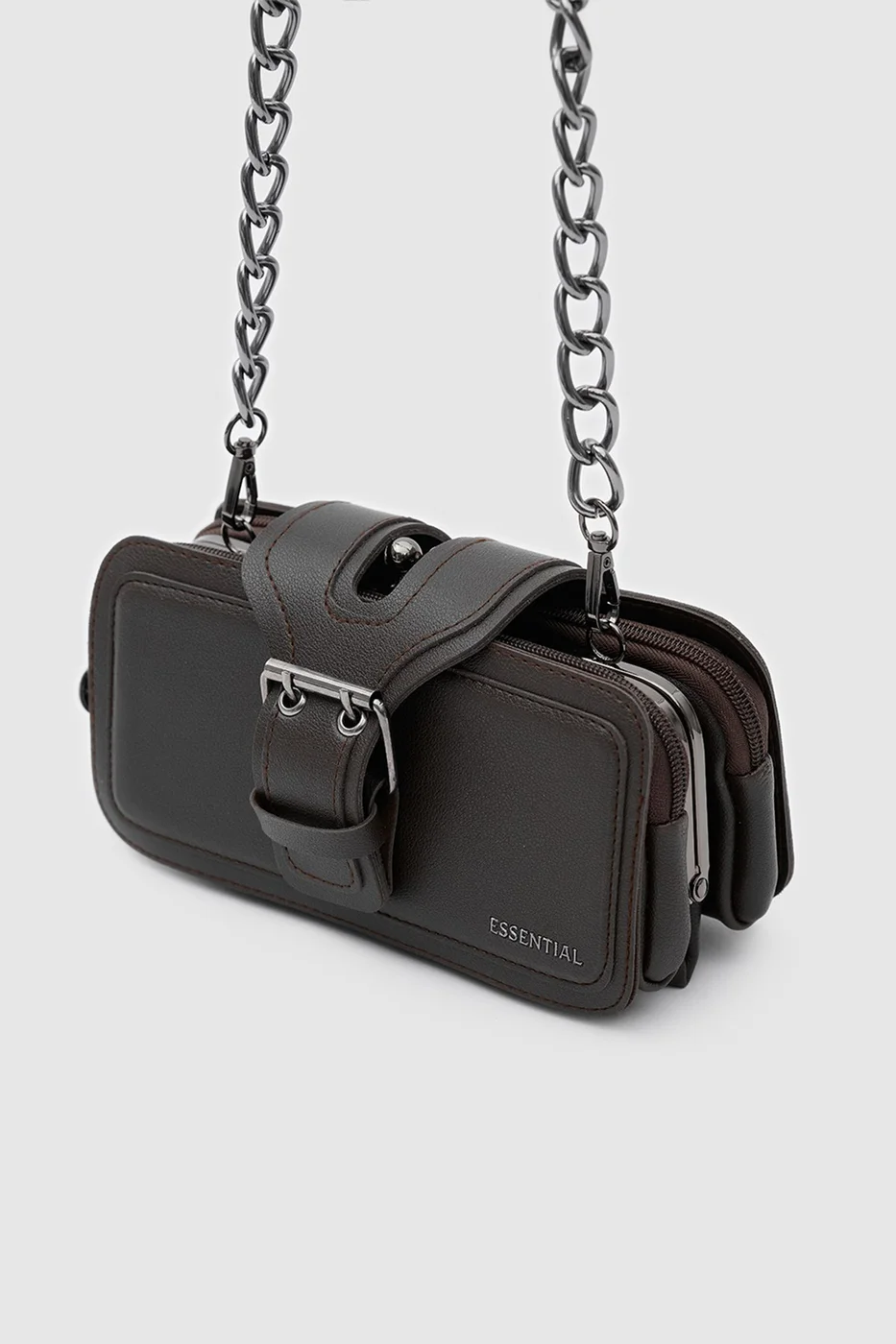 Faux leather crossbody bag Faux leather crossbody bag in brown