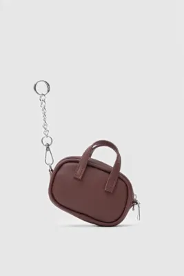 faux leather cosmetic bag in hazelnut