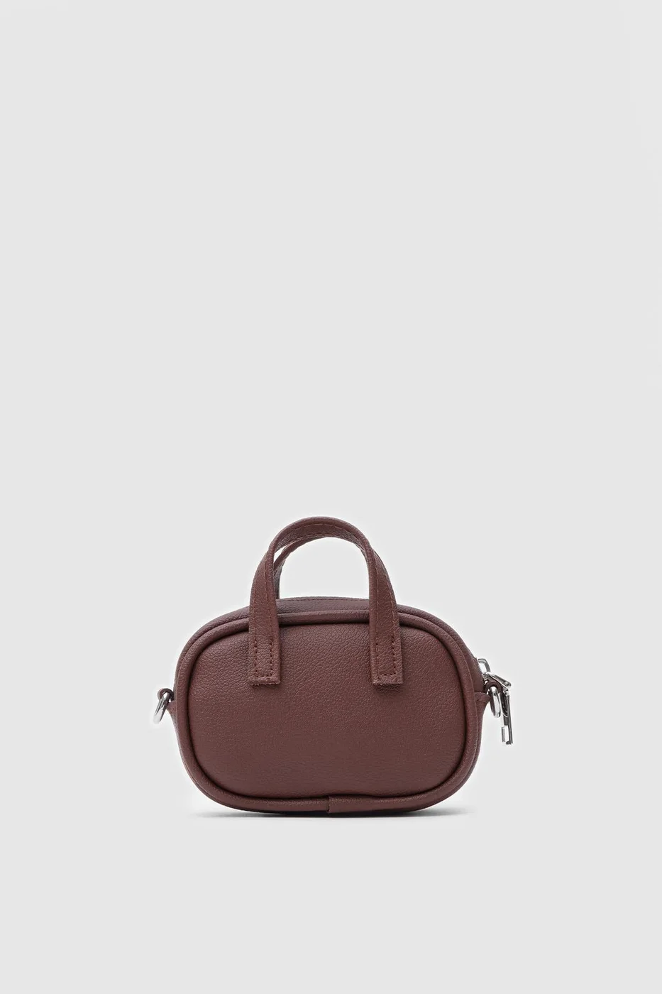 faux leather cosmetic bag in hazelnut