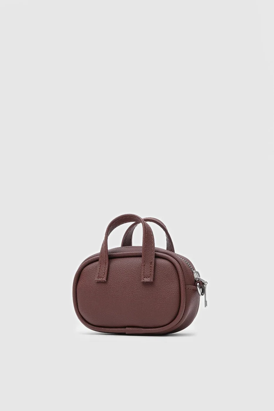 faux leather cosmetic bag in hazelnut