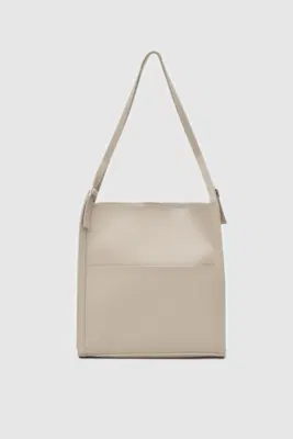 faux leather shoulder bag faux leather shoulder bag in beige