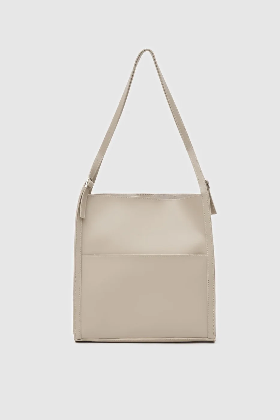 faux leather shoulder bag faux leather shoulder bag in beige