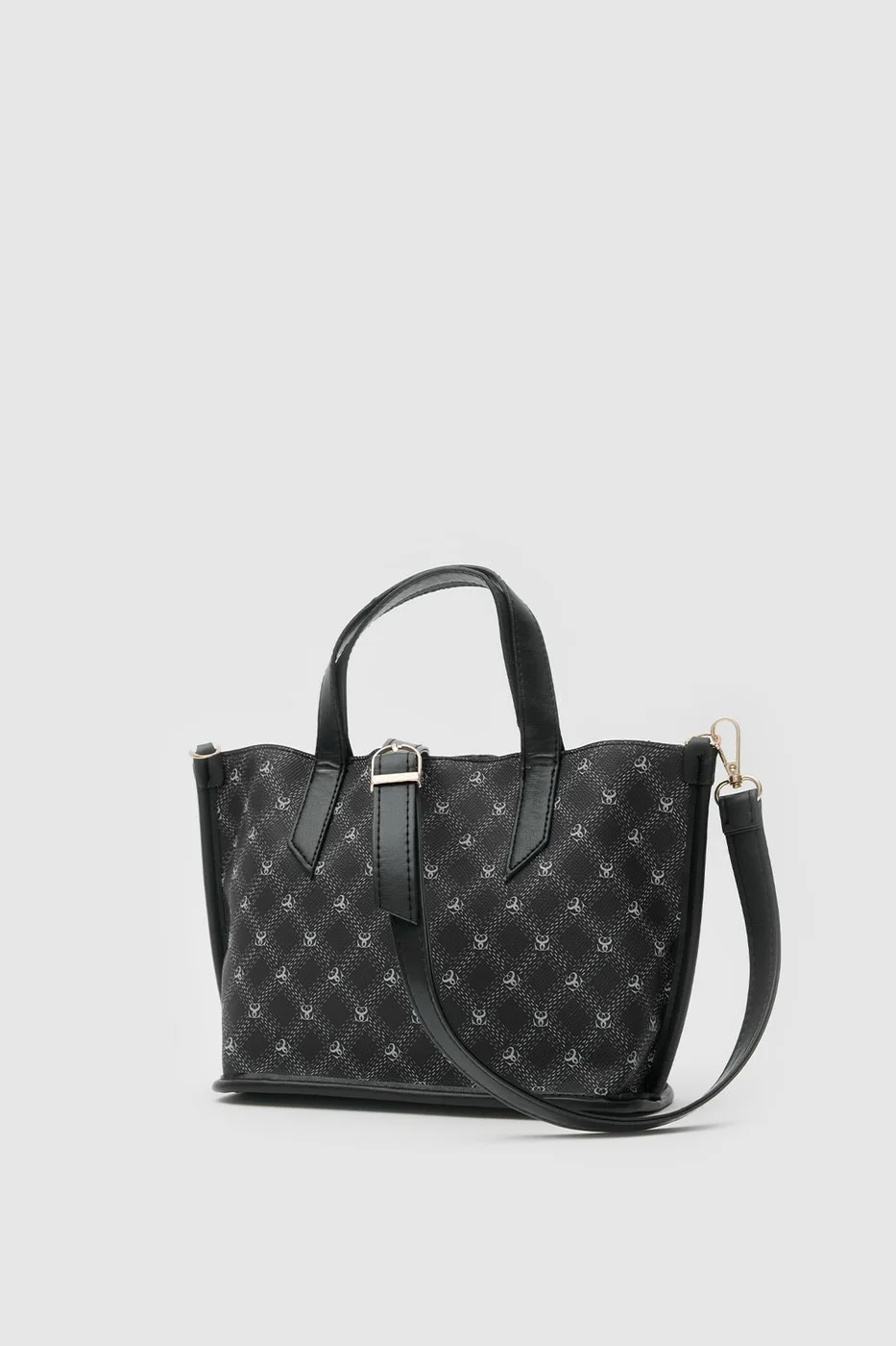 Faux leather crossbody bag with stylish design Faux leather crossbody bag with stylish design in black