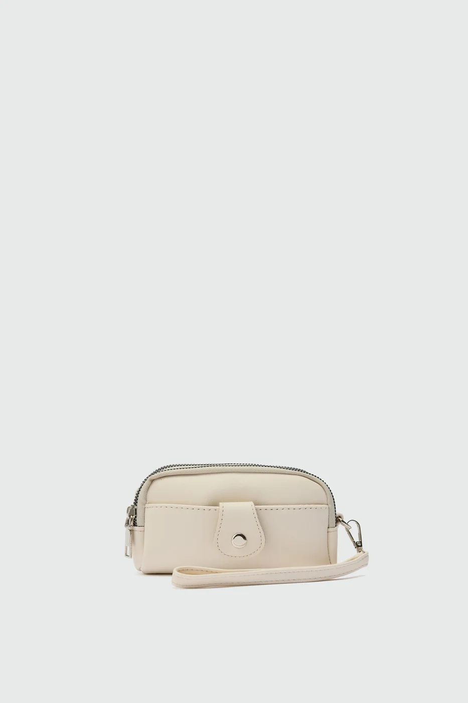 faux leather wallet in cream