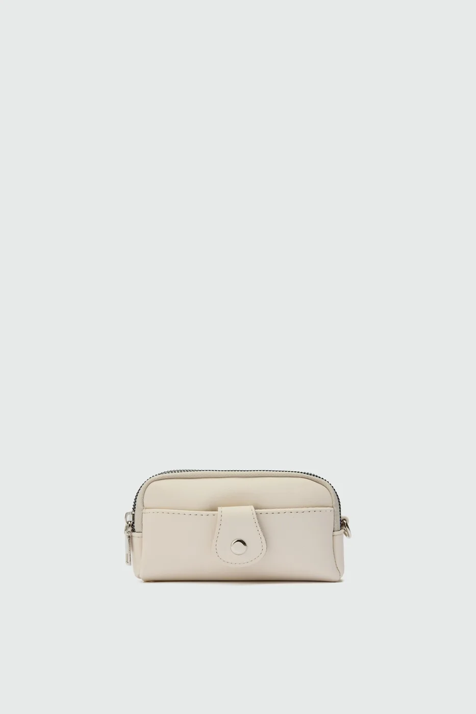 faux leather wallet in cream