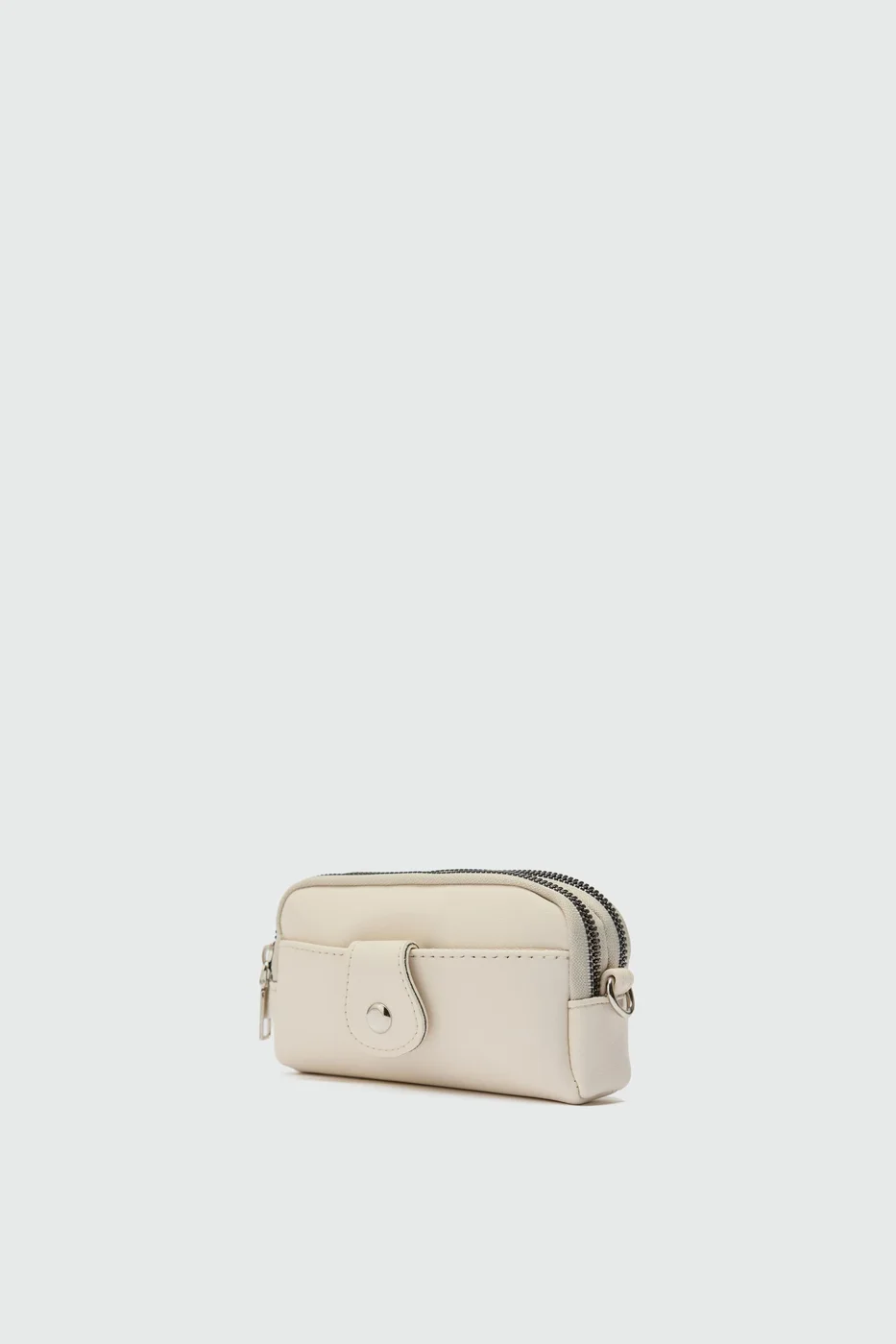 faux leather wallet in cream