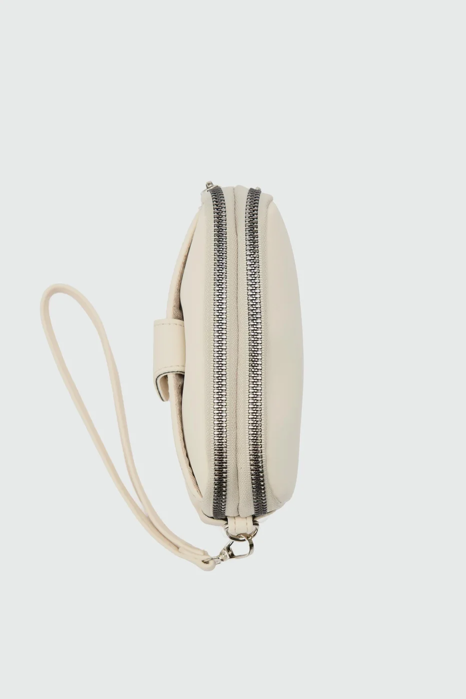 faux leather wallet in cream