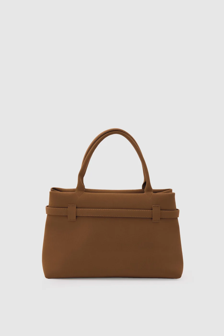 faux suede shoulder bag in tan