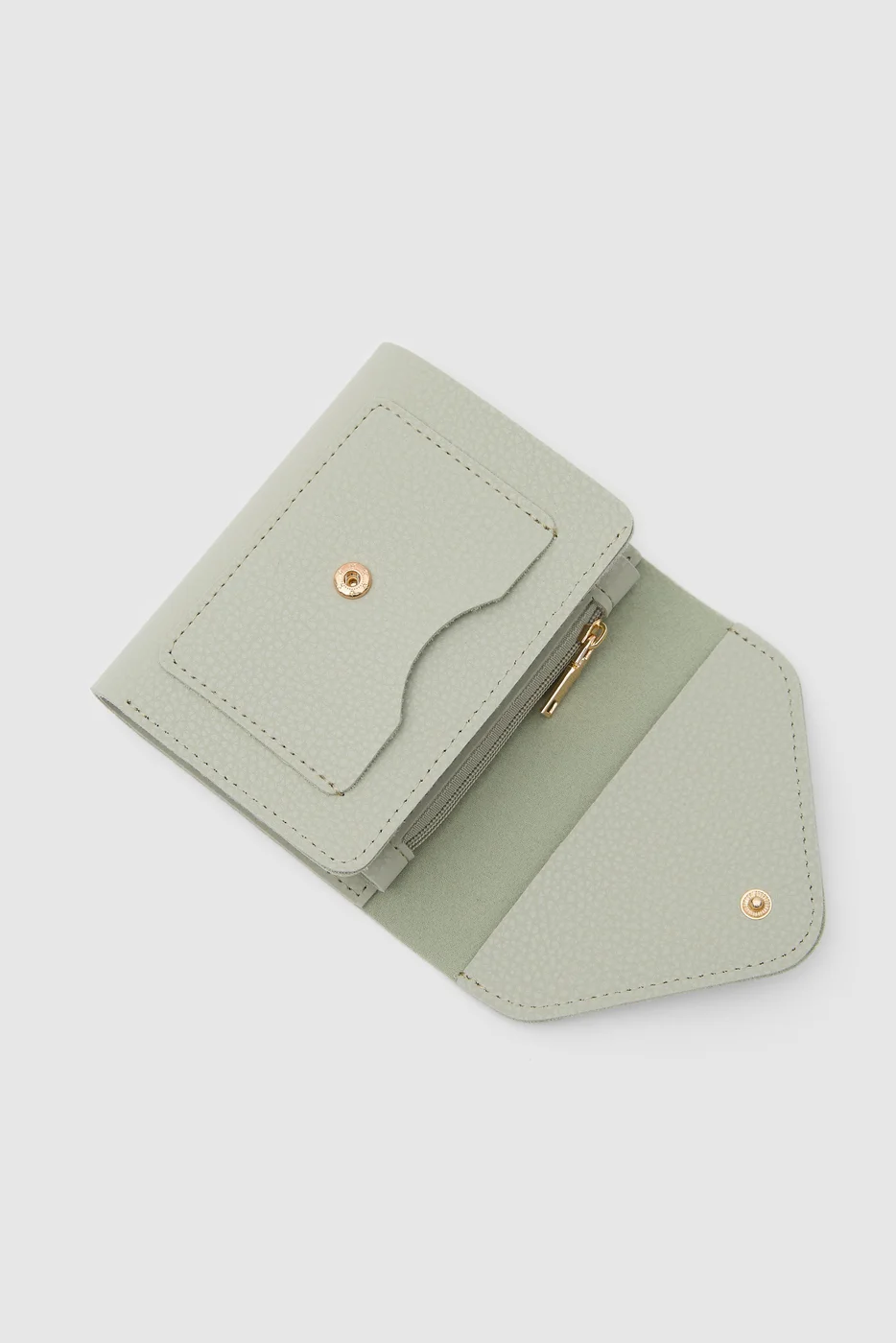 faux leather wallet in mint